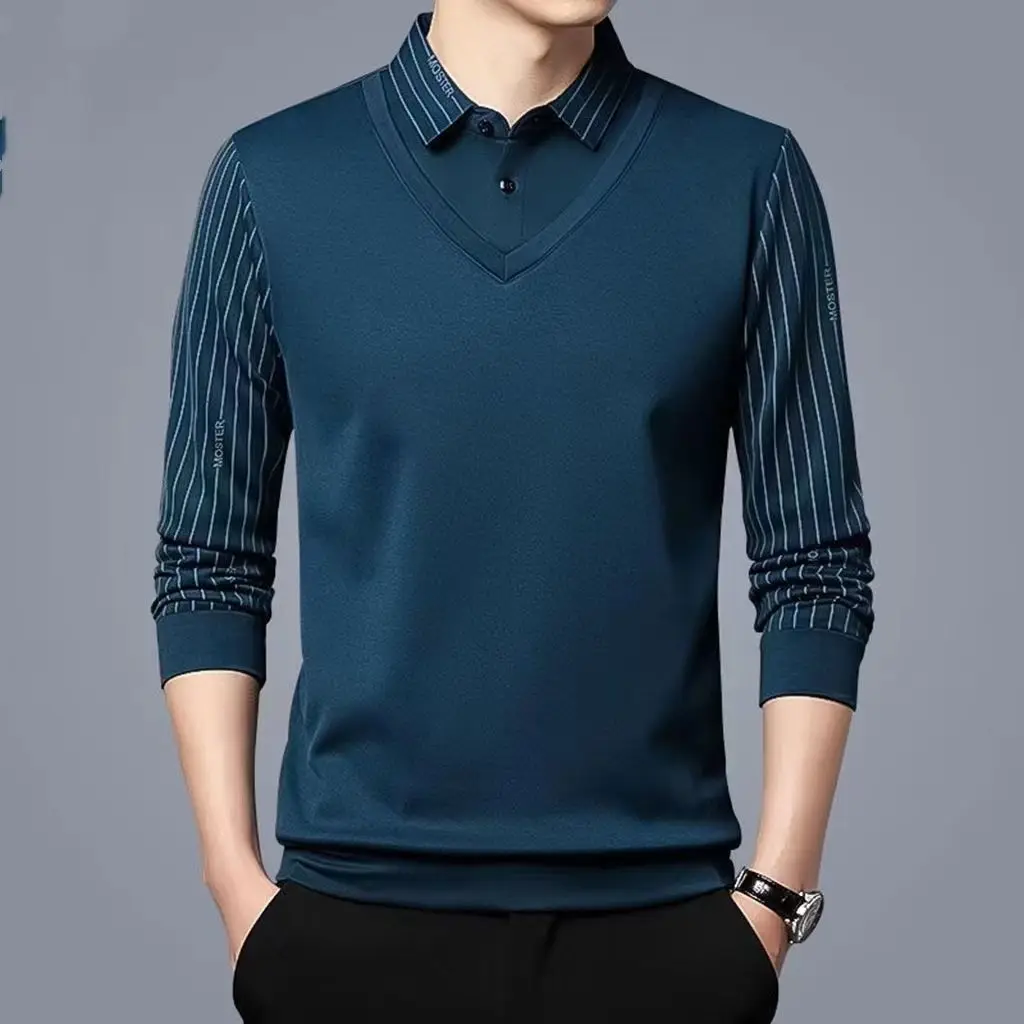 Brand Fashion T Shirts Men Spring and Autumn Long Sleeved T-Shirt Tops Business Casual Fake Two-piece Men Clothing 4XL E993
Brand Fashion T Shirts Men Spring and Autumn Long Sleeved T-Shirt Tops Business Casual Fake Two-piece Men Clothing 4XL E993
