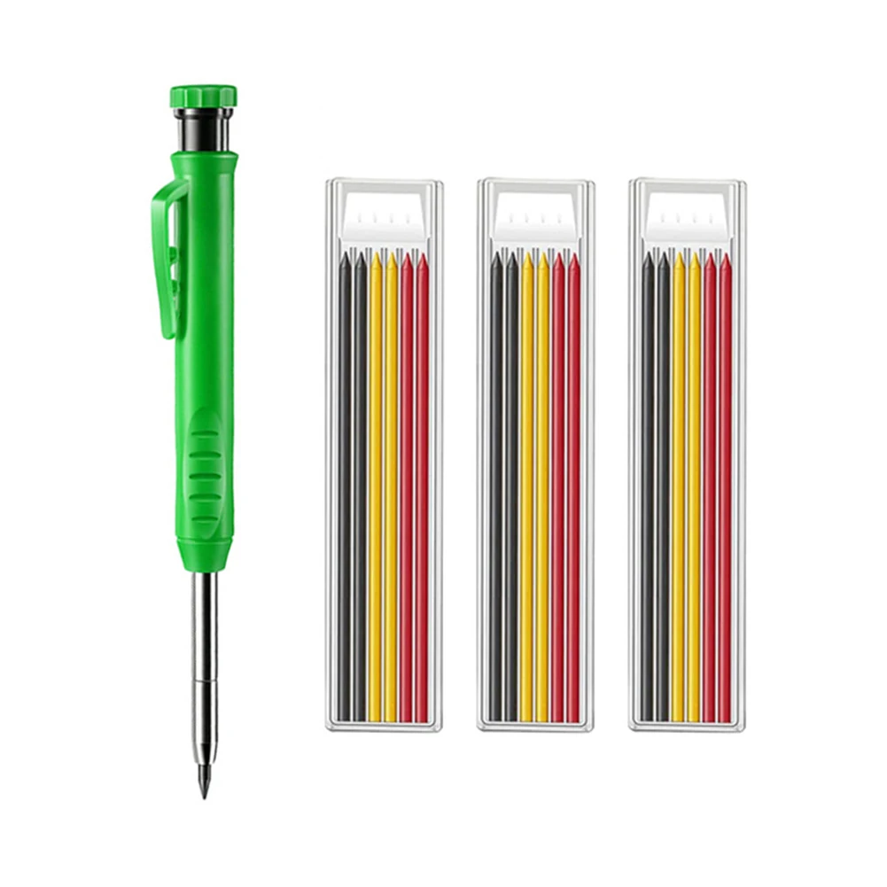 Solid Carpenter Pencil Set Built-in Sharpener With 6 Refill Leads Marker Pen Mechanical Pencil Scribing Marking Woodworking Tool
Solid Carpenter Pencil Set Built-in Sharpener With 6 Refill Leads Marker Pen Mechanical Pencil Scribing Marking Woodworking Tool