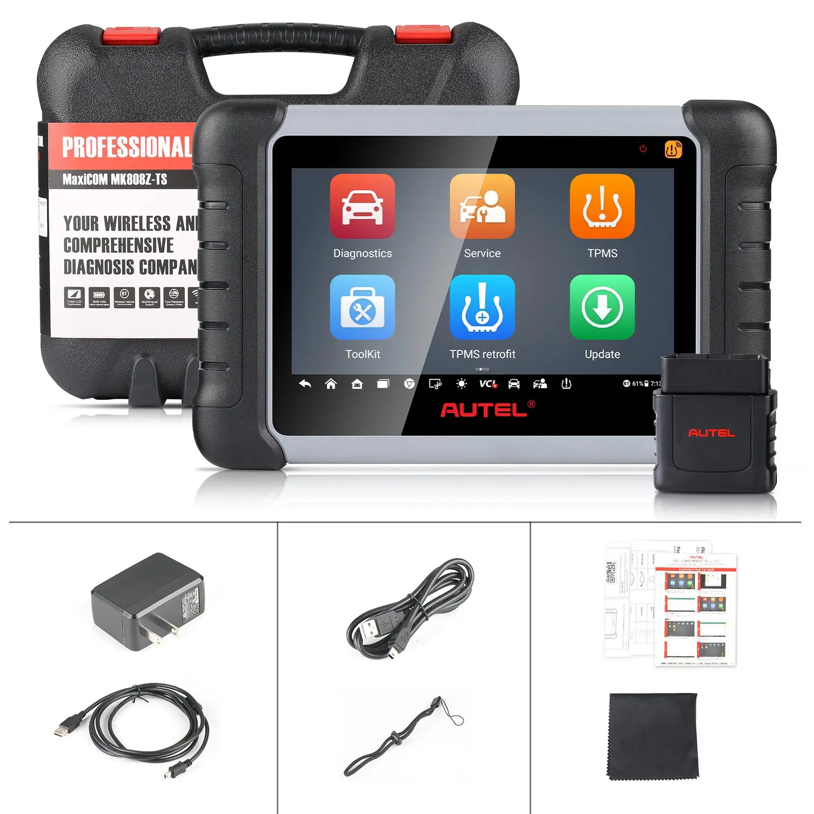 AUTEL MaxiCOM MK808S-TS MK808Z-TS Car Scanner Bidirectional Tool All Systems Diagnoses with TPMS Relearn Programming Function
AUTEL MaxiCOM MK808S-TS MK808Z-TS Car Scanner Bidirectional Tool All Systems Diagnoses with TPMS Relearn Programming Function