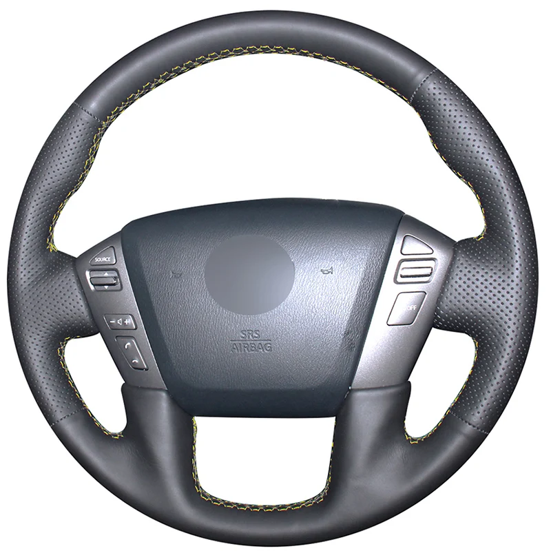 Hand-stitched Black Alcantara Leather Car Steering Wheel Cover for Nissan Armada Titan NV Cargo NV Passenger Infiniti QX56 QX80
Hand-stitched Black Alcantara Leather Car Steering Wheel Cover for Nissan Armada Titan NV Cargo NV Passenger Infiniti QX56 QX80