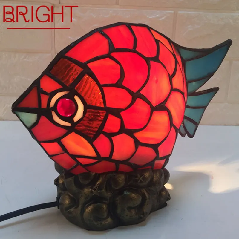 BRIGHT Tiffany Glass Table Lamp LED Creative Novelty Red Small Fish Desk Light For Home Study Bedroom Bedside Decor
BRIGHT Tiffany Glass Table Lamp LED Creative Novelty Red Small Fish Desk Light For Home Study Bedroom Bedside Decor