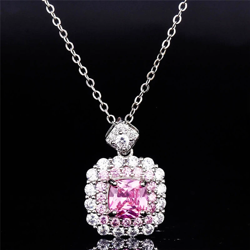 New Romantic Women Necklace with Pink/Yellow AAA CZ Stone Brilliant Bride Wedding Engagement Party Accessories Trendy Jewelry
New Romantic Women Necklace with Pink/Yellow AAA CZ Stone Brilliant Bride Wedding Engagement Party Accessories Trendy Jewelry