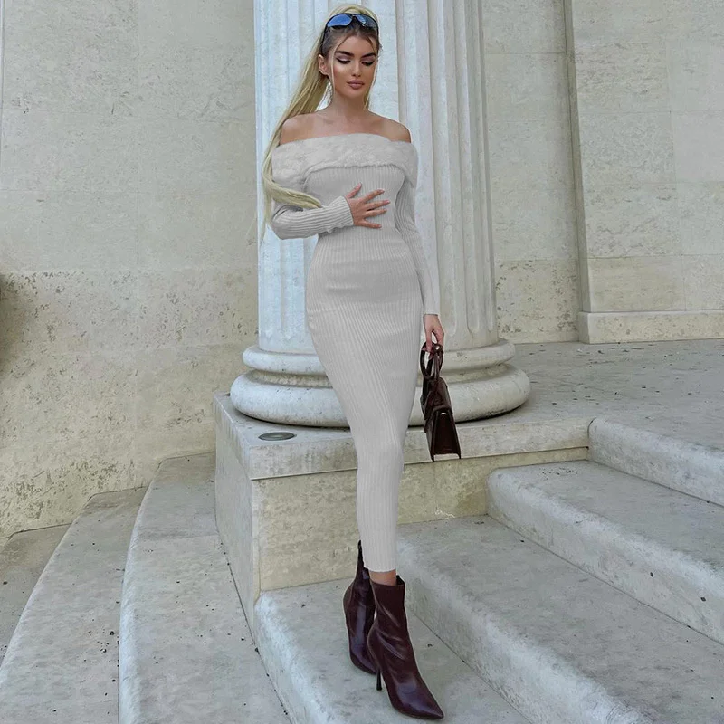 Crystal Raw Edge Off Shoulder Dress Women Vestidos Small Design Slim Long Sleeve Maxi Dress Female Clothes Y2k Feminino
Crystal Raw Edge Off Shoulder Dress Women Vestidos Small Design Slim Long Sleeve Maxi Dress Female Clothes Y2k Feminino