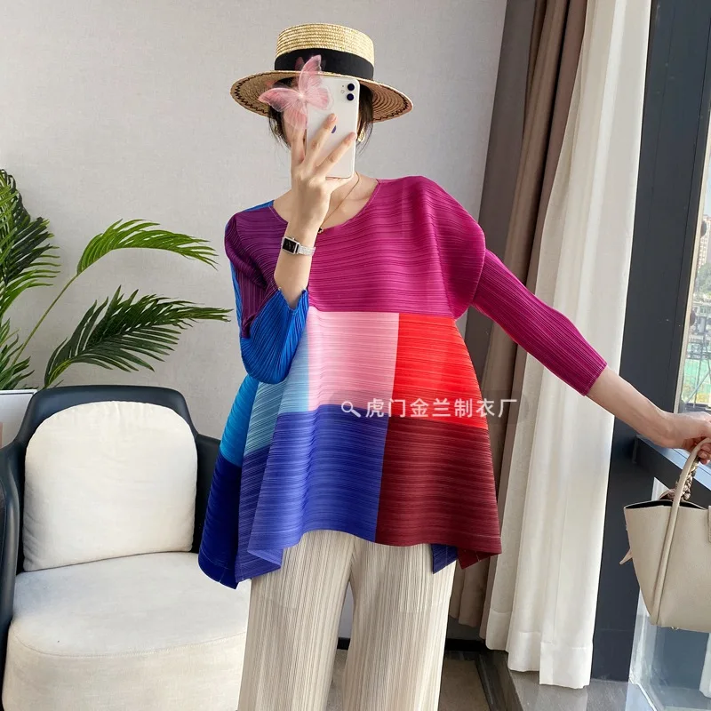 Miyake Pleated Design Fashion Printed All-Matching Top Spring 2023 Round Neck Long Sleeve Large Size O Neck T-shirt for Women
Miyake Pleated Design Fashion Printed All-Matching Top Spring 2023 Round Neck Long Sleeve Large Size O Neck T-shirt for Women