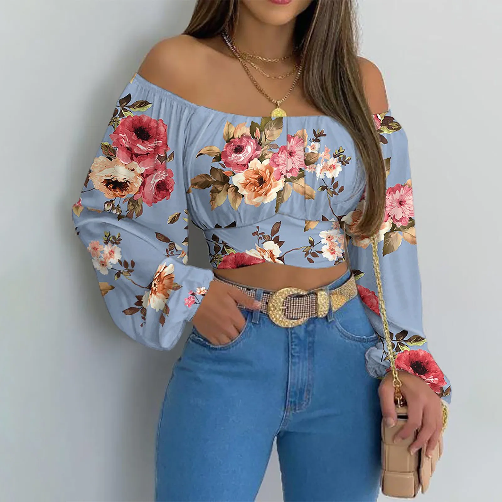Sexy Off the Shoulder Blouses for Women Tunic Plus Size Bohemian Floral Printed Shirts Summer 2022 Beach Crop Tops Chemise Femme 
Sexy Off the Shoulder Blouses for Women Tunic Plus Size Bohemian Floral Printed Shirts Summer 2022 Beach Crop Tops Chemise Femme