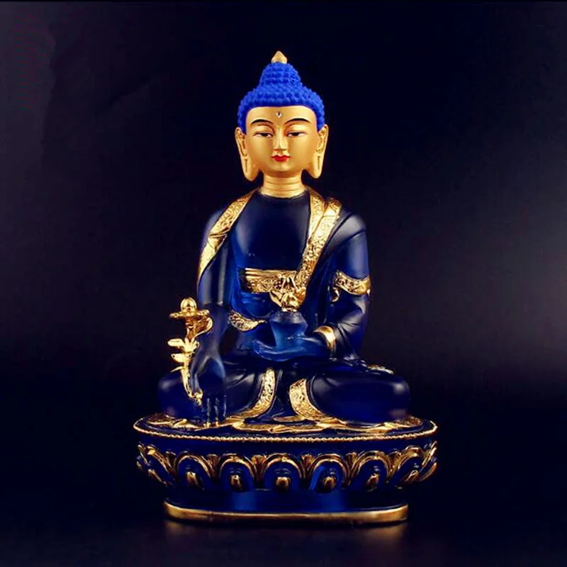 

quality High solemn and sacred Colored glaze Pharmacist Buddha Image Disaster Relief Yanshou Tibetan Buddhism Free Ship