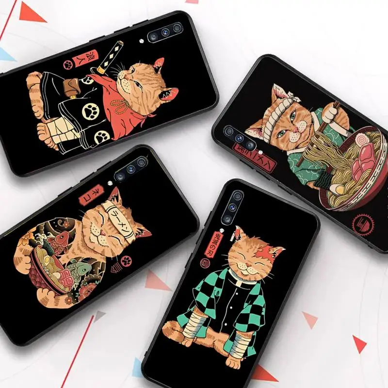 

JAMULAR Neko Ramen Japan Cat Anime Phone Case for Samsung A51 A30s A52 A71 A12 for Huawei Honor 10i for OPPO vivo Y11 cover