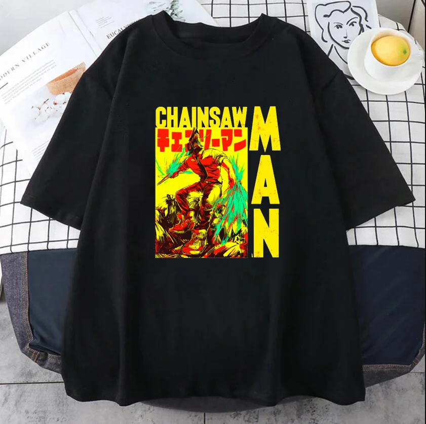 chainsaw man clothes male funny anime japanese print 2022 tshirt streetwear
chainsaw man clothes male funny anime japanese print 2022 tshirt streetwear