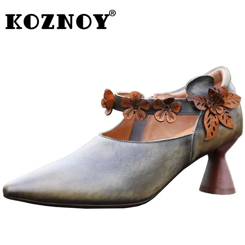 Koznoy Women's Luxury Medium Heel Sandals 6cm New Ethnic Cow Genuine Leather Appliques Chunky Shoes Pumps Summer Novety Designer
Koznoy Women's Luxury Medium Heel Sandals 6cm New Ethnic Cow Genuine Leather Appliques Chunky Shoes Pumps Summer Novety Designer