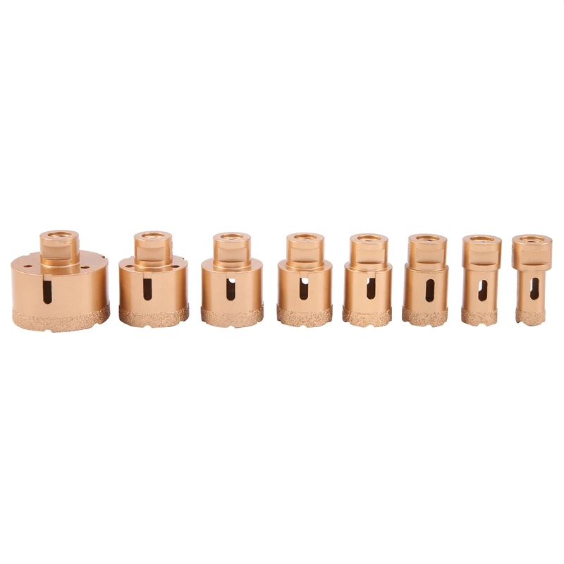8 Pcs Dry Drill M14 Thread Brazing Hole Saw Set Porcelain Tiles Crowns Granite Vitrified Tile Drill Bits Tools
8 Pcs Dry Drill M14 Thread Brazing Hole Saw Set Porcelain Tiles Crowns Granite Vitrified Tile Drill Bits Tools