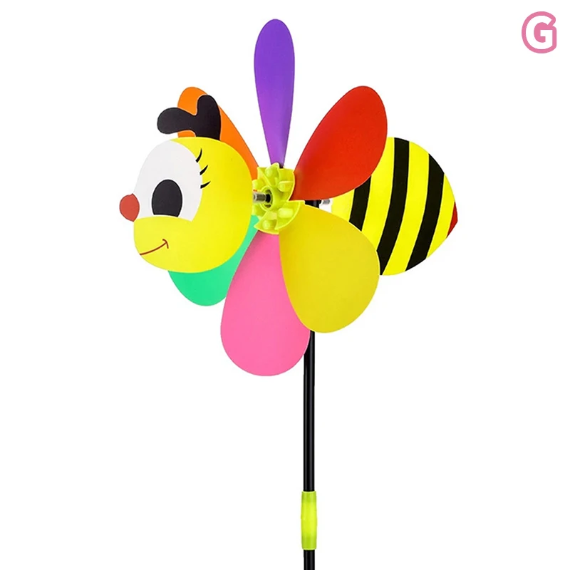 

Windmill Animal Bee Six Colors Three-dimensional Windmill Cartoon Children Toys Home Garden Decoration Wind Spinner Whirligig
