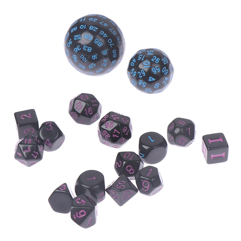 15 Piece Opaque Black Polyhedral Dice Set For DND DCC RPG D3 D4 D5 D6 D7 D8 D10 D% D12 D16 D20 D24 D30 D60 D100
15 Piece Opaque Black Polyhedral Dice Set For DND DCC RPG D3 D4 D5 D6 D7 D8 D10 D% D12 D16 D20 D24 D30 D60 D100