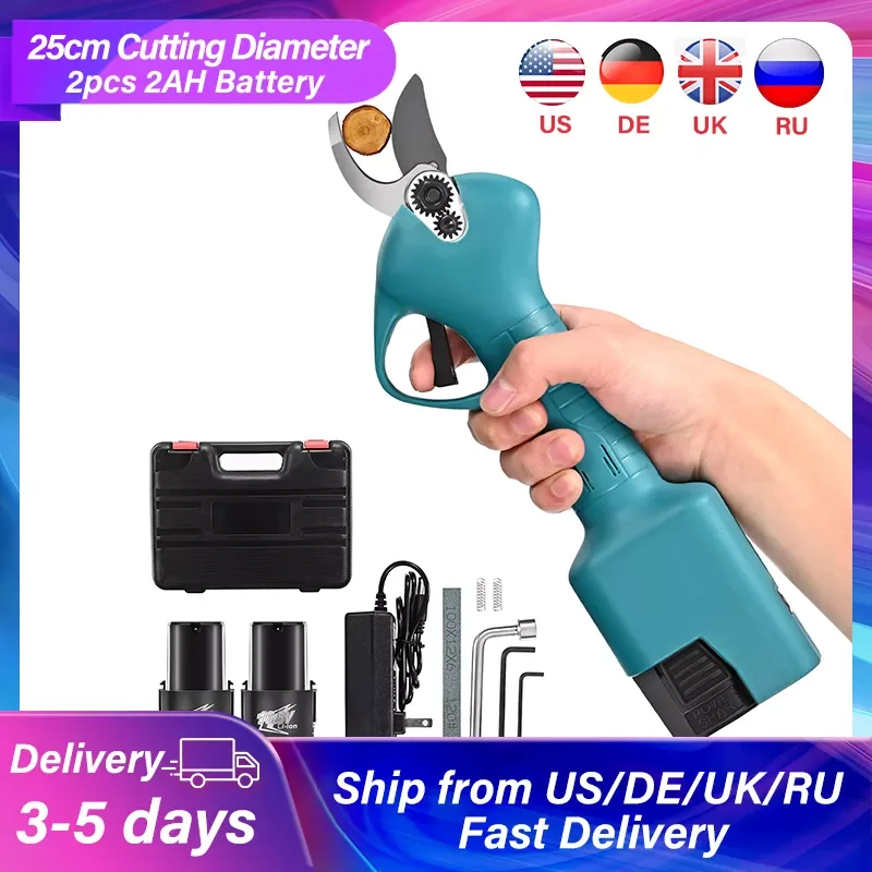 110V-240V Cordless Pruning Shears Hedge Trimmer Pruner 25cm Cutting Diameter Tree Branch Garden Tool Kit 2pcs Battery
110V-240V Cordless Pruning Shears Hedge Trimmer Pruner 25cm Cutting Diameter Tree Branch Garden Tool Kit 2pcs Battery