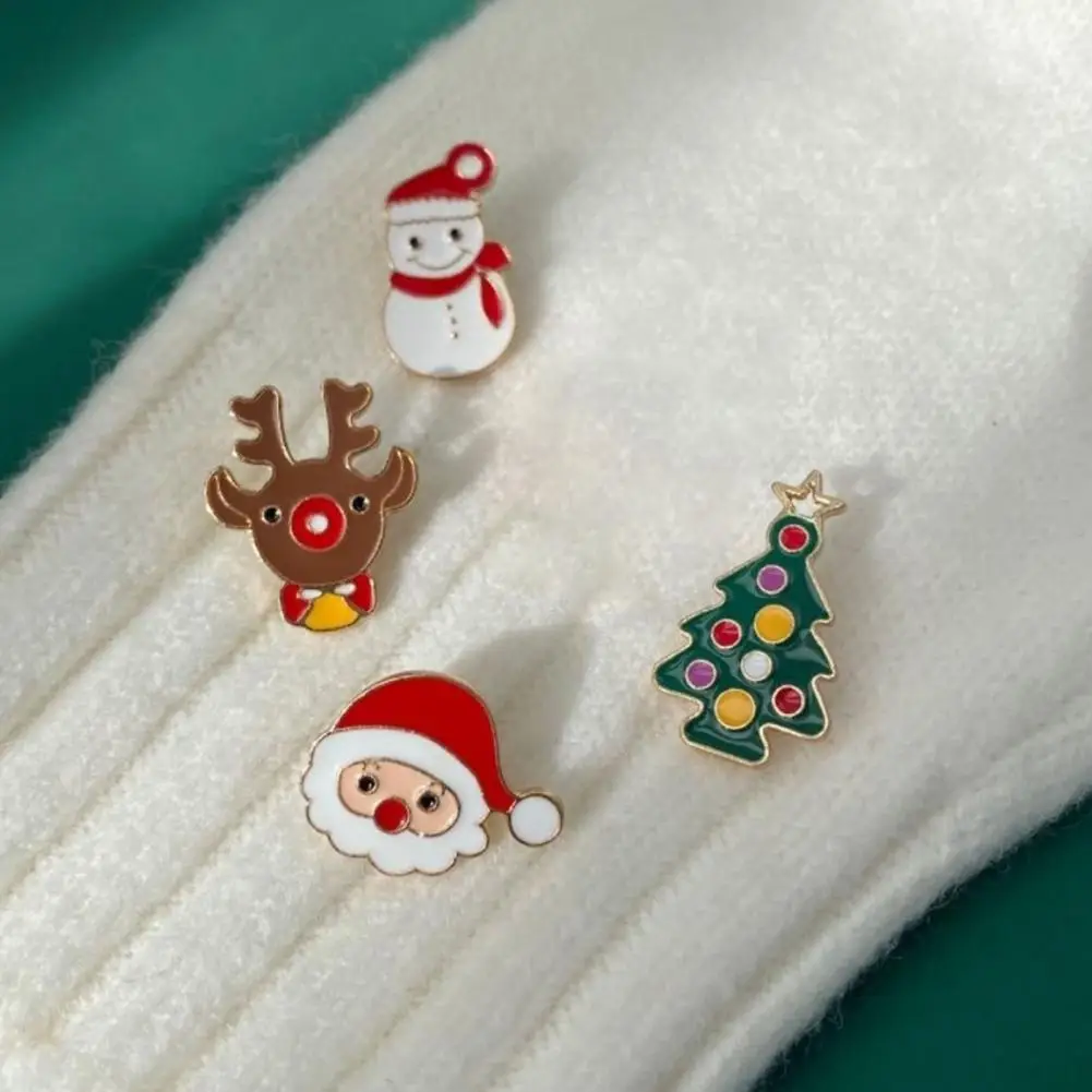 

Рождественская брошь, милые Мультяшные украшения, подарки, Санта-Клаус, Рождественская елка, олень, снеговик, значок, шапка, джинсовая булав...