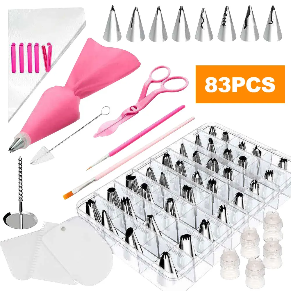 83pcs Cake Decorating Set Cream Nozzles Pastry Baking Tools For Cake DIY Cupcake Decorating Bakery Confectionery Equipment
83pcs Cake Decorating Set Cream Nozzles Pastry Baking Tools For Cake DIY Cupcake Decorating Bakery Confectionery Equipment