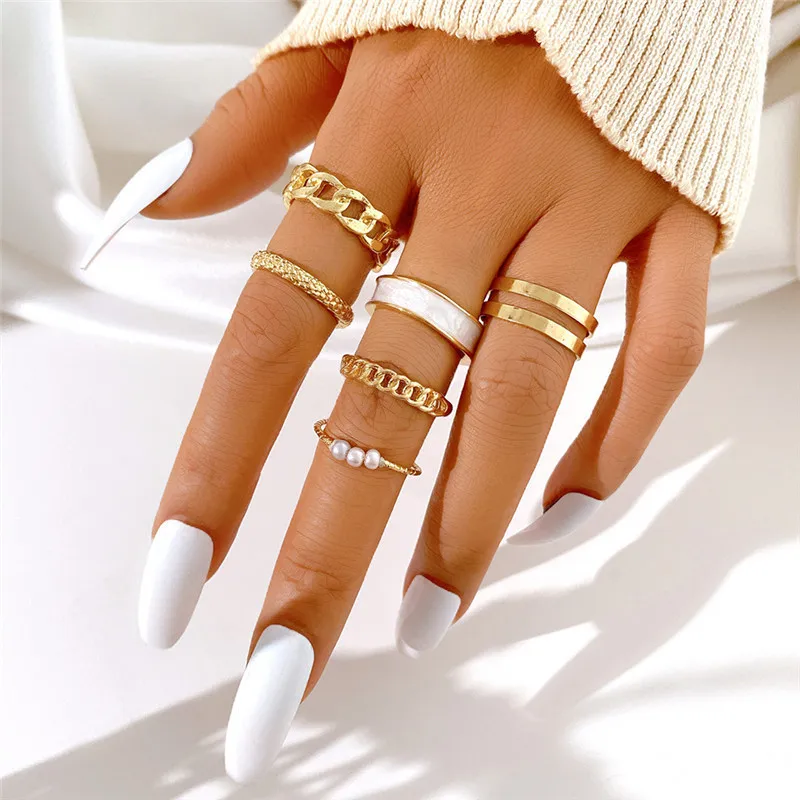 KOTiK Bohemian Hollow Knuckle Ring Set Gold Color Vintage Pearl Chain Geometric Joint Ring for Women Trendy Jewelry Gifts
KOTiK Bohemian Hollow Knuckle Ring Set Gold Color Vintage Pearl Chain Geometric Joint Ring for Women Trendy Jewelry Gifts