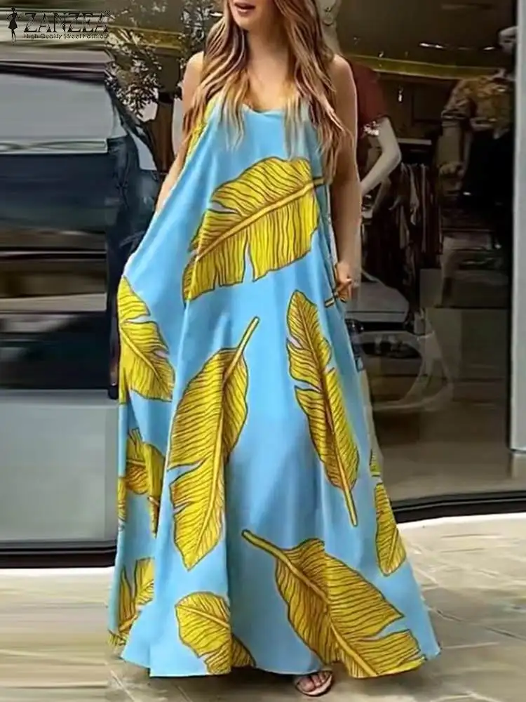 2022 ZANZEA Bohemian Printed Strap Long Sundress Casual Baggy Holiday Vestidos Robes Femme Summer Women Sleeveless Maxi Dresses
2022 ZANZEA Bohemian Printed Strap Long Sundress Casual Baggy Holiday Vestidos Robes Femme Summer Women Sleeveless Maxi Dresses