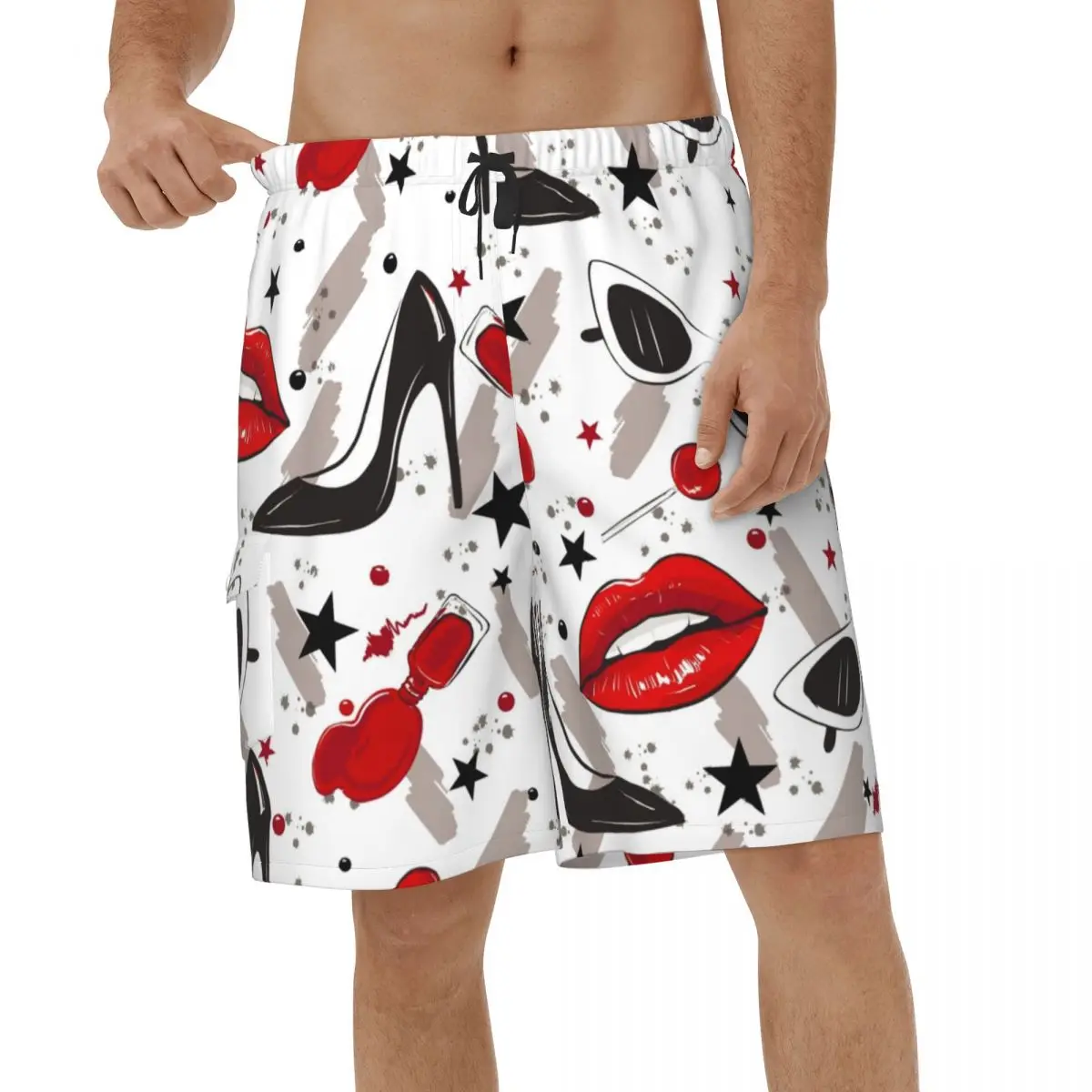 Summer Red Lipstick And High Heels Men 3D Printed Beach Shorts Sports Swimwear Vacation Short Pants Male Quick Dry Board Shorts
Summer Red Lipstick And High Heels Men 3D Printed Beach Shorts Sports Swimwear Vacation Short Pants Male Quick Dry Board Shorts