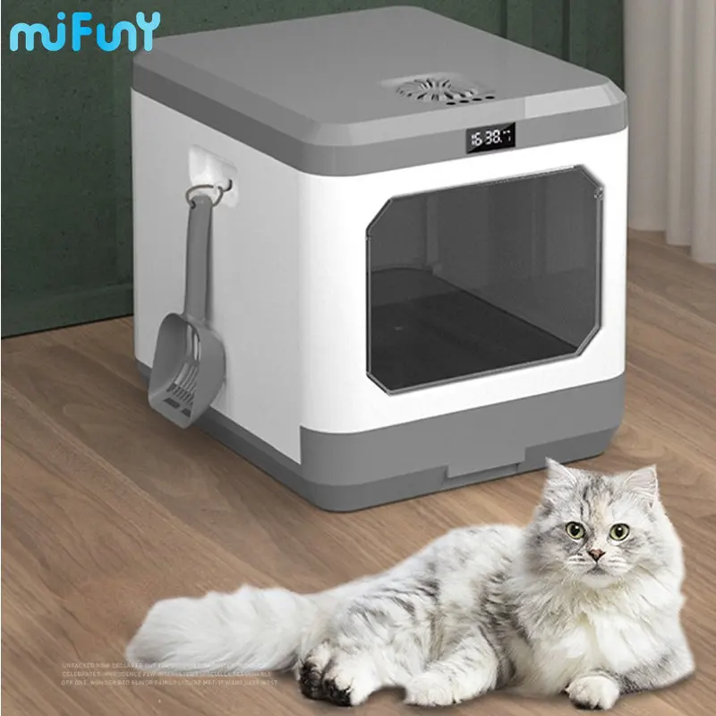 

MiFuny Automatic Cat Litter Box Self Cleaning Fully-Enclosed Smart Deodorant Large Cats Toilet Drawer Cats Sandbox Pets Supplies