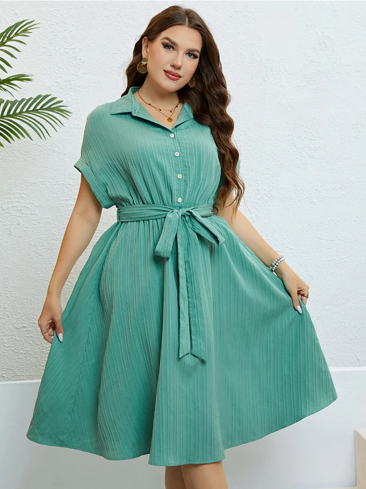 Summer Green Half Cardigan Tie Up Waist Dress plus size women clothing party dress
Summer Green Half Cardigan Tie Up Waist Dress plus size women clothing party dress