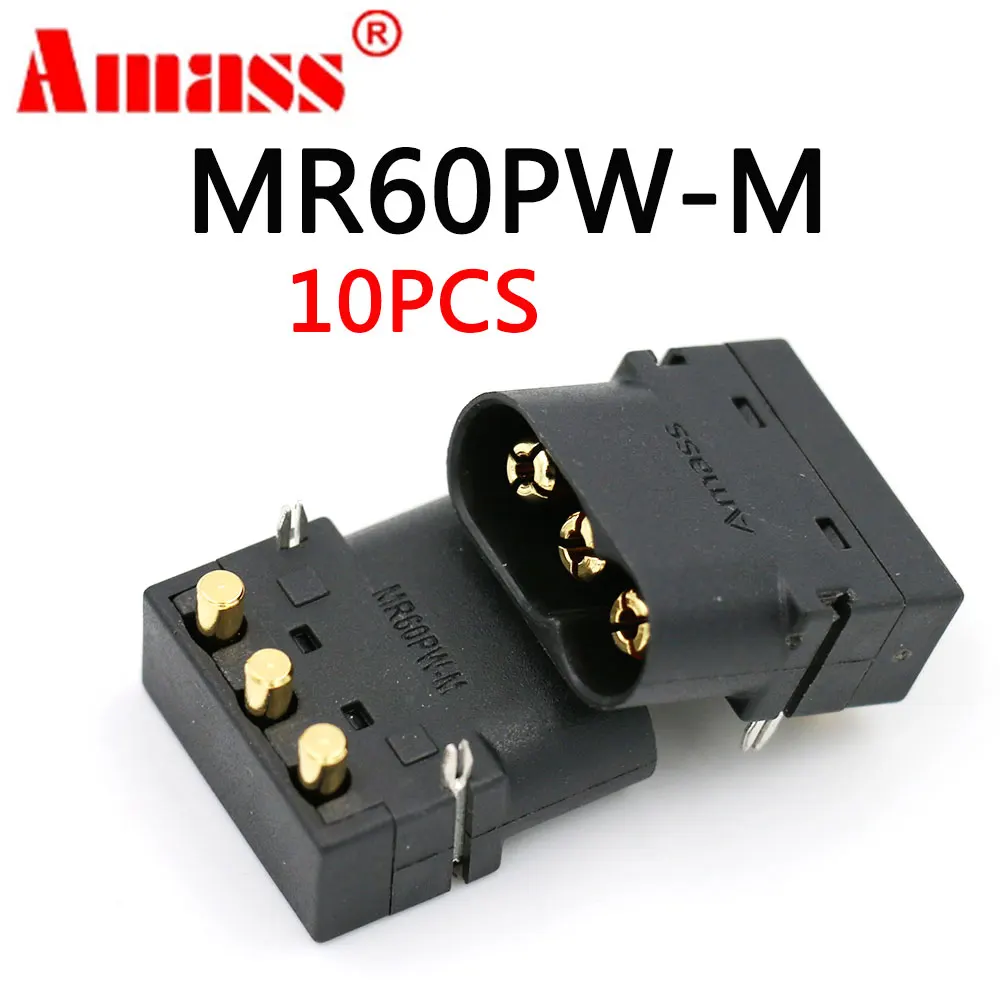 Трехжильный горизонтальный позолоченный Банановый разъем Amass MR60PWMale для печатной платы, бесщеточного двигателя ESC
Трехжильный горизонтальный позолоченный Банановый разъем Amass MR60PWMale для печатной платы, бесщеточного двигателя ESC