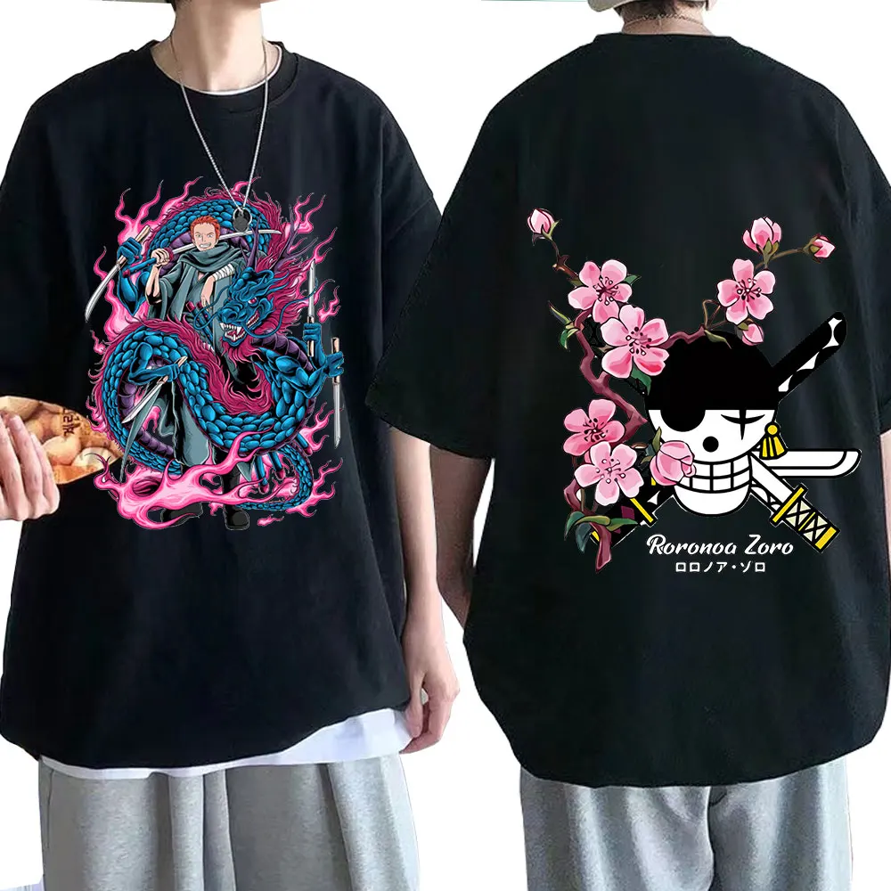 Japanese Anime One Piece Roronoa Zoro Double Sided T-shirt Men Women Funny Manga Summer T-shirts Harajuku Graphic Tees Unisex
Japanese Anime One Piece Roronoa Zoro Double Sided T-shirt Men Women Funny Manga Summer T-shirts Harajuku Graphic Tees Unisex