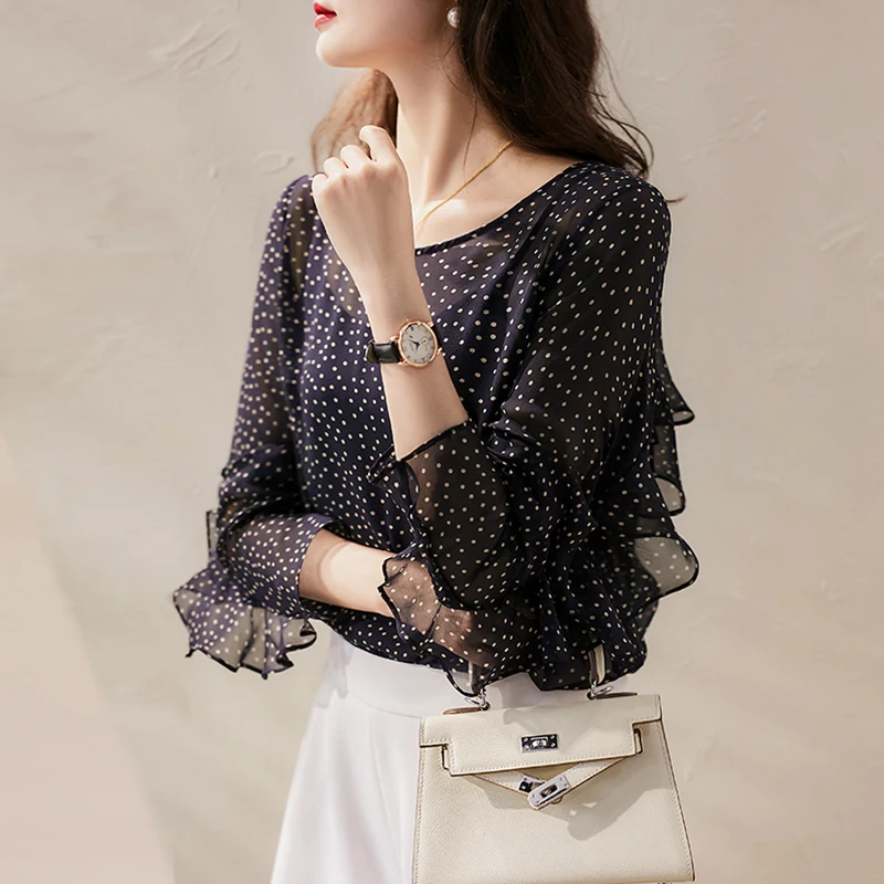 Printing Loose Shirt Women's Blouse Summer Long Sleeve Casual Top Fashion Female 2022 New Korean Style Polka Dot Clothing
Printing Loose Shirt Women's Blouse Summer Long Sleeve Casual Top Fashion Female 2022 New Korean Style Polka Dot Clothing