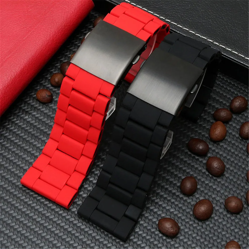 28mm Silicone Stainless Steel Watchband for Diesel Watch Strap DZ7396 DZ7370 DZ4289 DZ7070 DZ7395 Men Rubber Wrist Band Bracelet
28mm Silicone Stainless Steel Watchband for Diesel Watch Strap DZ7396 DZ7370 DZ4289 DZ7070 DZ7395 Men Rubber Wrist Band Bracelet