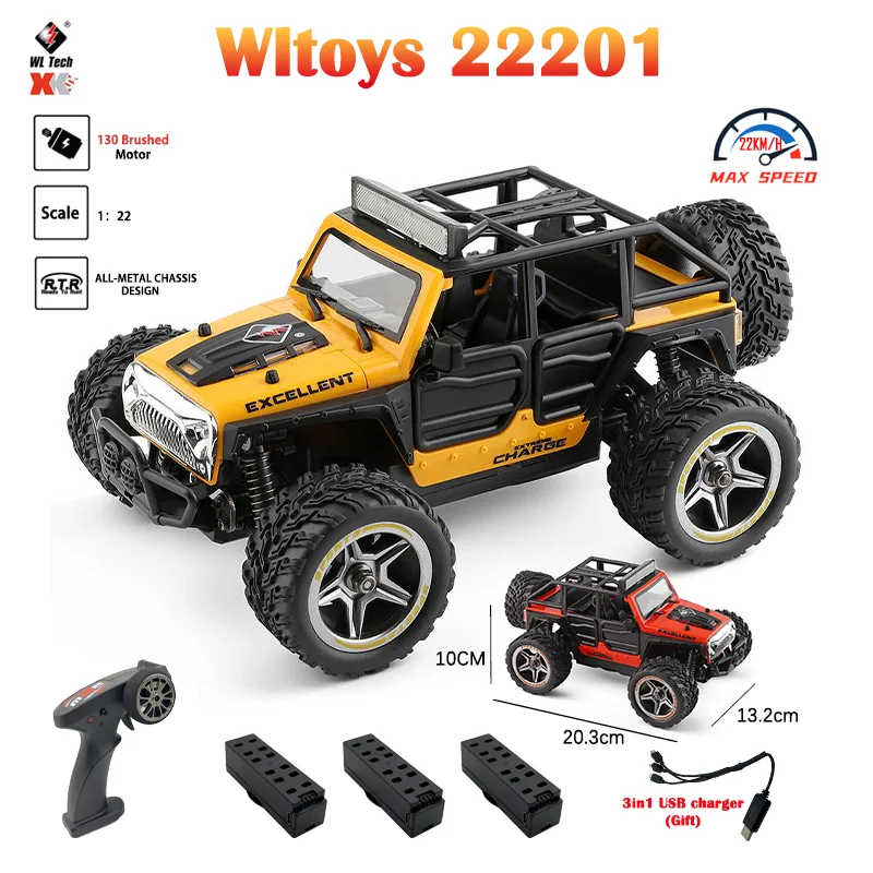 Wltoys XKS 22201 RC Car 1/22 2WD Vehicle Models Propotional 2.4G Control Withe W/Light Off-Road Climb RC Truck Toy for Kids Gift
Wltoys XKS 22201 RC Car 1/22 2WD Vehicle Models Propotional 2.4G Control Withe W/Light Off-Road Climb RC Truck Toy for Kids Gift