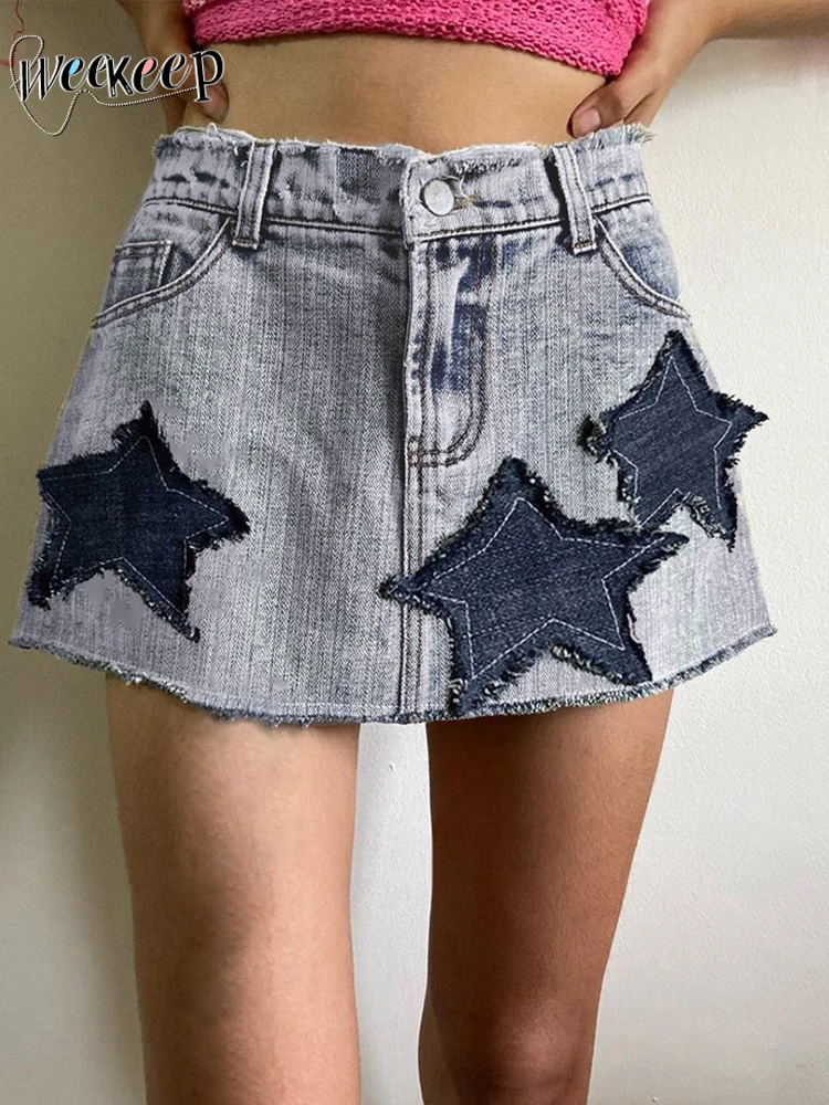 Weekeep y2k звезда печать прошитая джинсовая юбка Уличная низкая посадка прямые короткие мини юбки Harajuku женская одежда корейская мода
Weekeep y2k звезда печать прошитая джинсовая юбка Уличная низкая посадка прямые короткие мини юбки Harajuku женская одежда корейская мода