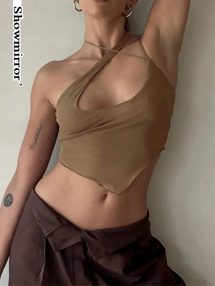 Женский укороченный топ Showmirror Y2K, привлекательный сетчатый Асимметричный коричневый топ без рукавов 2022, летняя майка с открытой спиной и от...
Женский укороченный топ Showmirror Y2K, привлекательный сетчатый Асимметричный коричневый топ без рукавов 2022, летняя майка с открытой спиной и от...