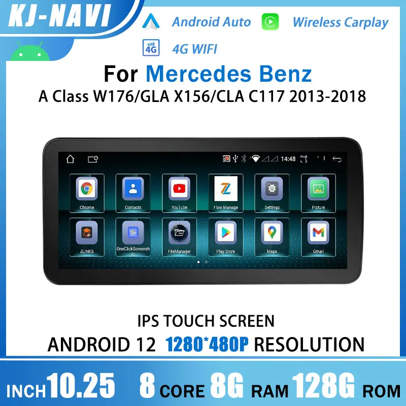 Автомобильный мультимедийный плеер, Android 12,0, 10,25 дюйма, GPS-радио, стерео Carplay для Mercedes Benz A Class W176/GLA X156/CLA C117 2013-2018
Автомобильный мультимедийный плеер, Android 12,0, 10,25 дюйма, GPS-радио, стерео Carplay для Mercedes Benz A Class W176/GLA X156/CLA C117 2013-2018