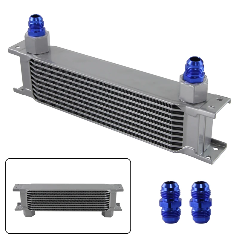 Universal Transmission AN10 Female 10 Row Oil Cooler 330 X 70 X 51mm 7/8-14 Threads +2PCS Fittings
Universal Transmission AN10 Female 10 Row Oil Cooler 330 X 70 X 51mm 7/8-14 Threads +2PCS Fittings