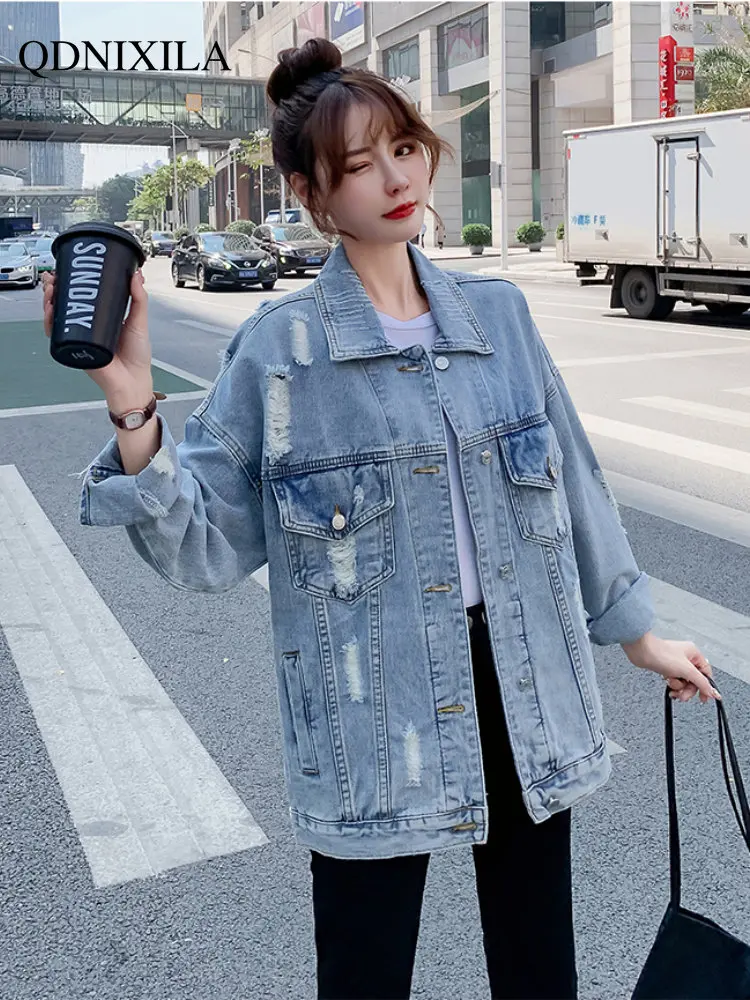 Women's Spring Jackets 2023 New Outerwear Cartoon Pattern Ripped Coat Loose Wash Denim Jacket Woman Big Size Women's Clothing
Women's Spring Jackets 2023 New Outerwear Cartoon Pattern Ripped Coat Loose Wash Denim Jacket Woman Big Size Women's Clothing