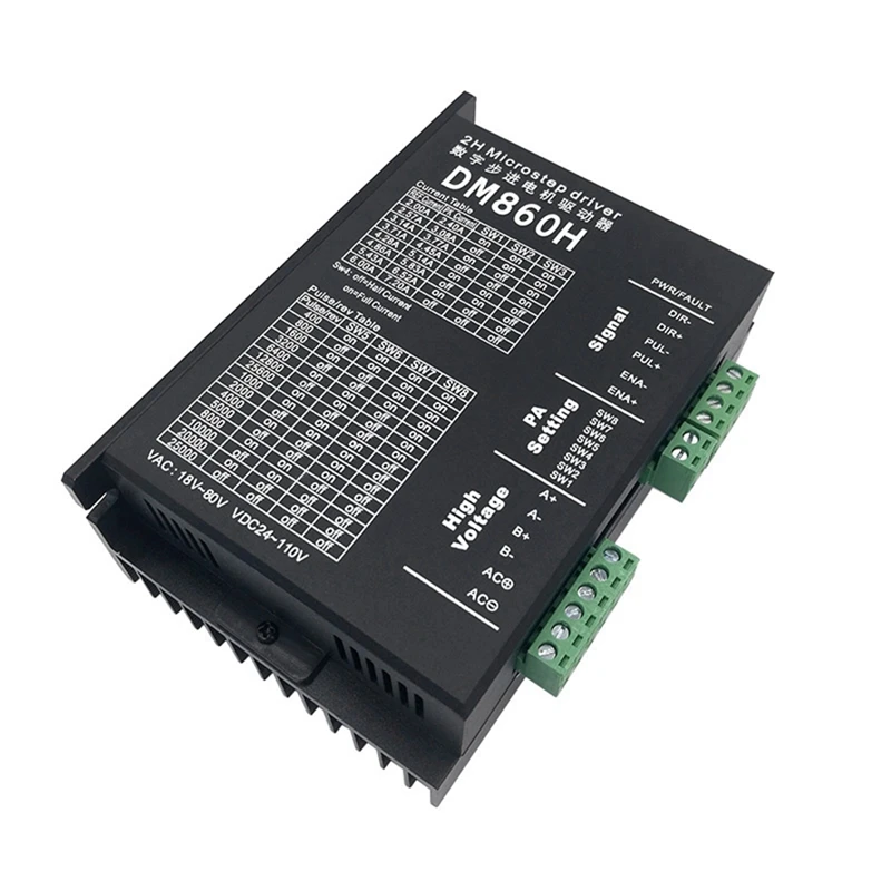 DM860H Stepper Motor Driver For 57 86 Mini Step Motor Brush Less DC Motor Shell Stepper Motor Nema23 34
DM860H Stepper Motor Driver For 57 86 Mini Step Motor Brush Less DC Motor Shell Stepper Motor Nema23 34