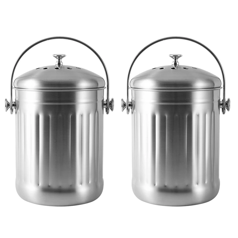 2X Compost Bin, Peel Bucket With Handle And 4 Charcoal Filters, 5 Liters, Easy To Clean
2X Compost Bin, Peel Bucket With Handle And 4 Charcoal Filters, 5 Liters, Easy To Clean