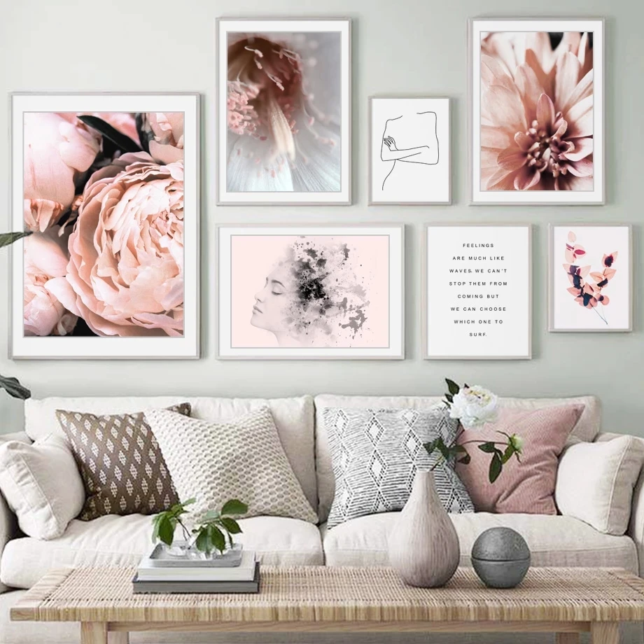 Canvas Painting Prints Modular Picture Wall Art Pink Flowers And Simple Letters Poster Nordic Style Home Decoration No Framework
Canvas Painting Prints Modular Picture Wall Art Pink Flowers And Simple Letters Poster Nordic Style Home Decoration No Framework