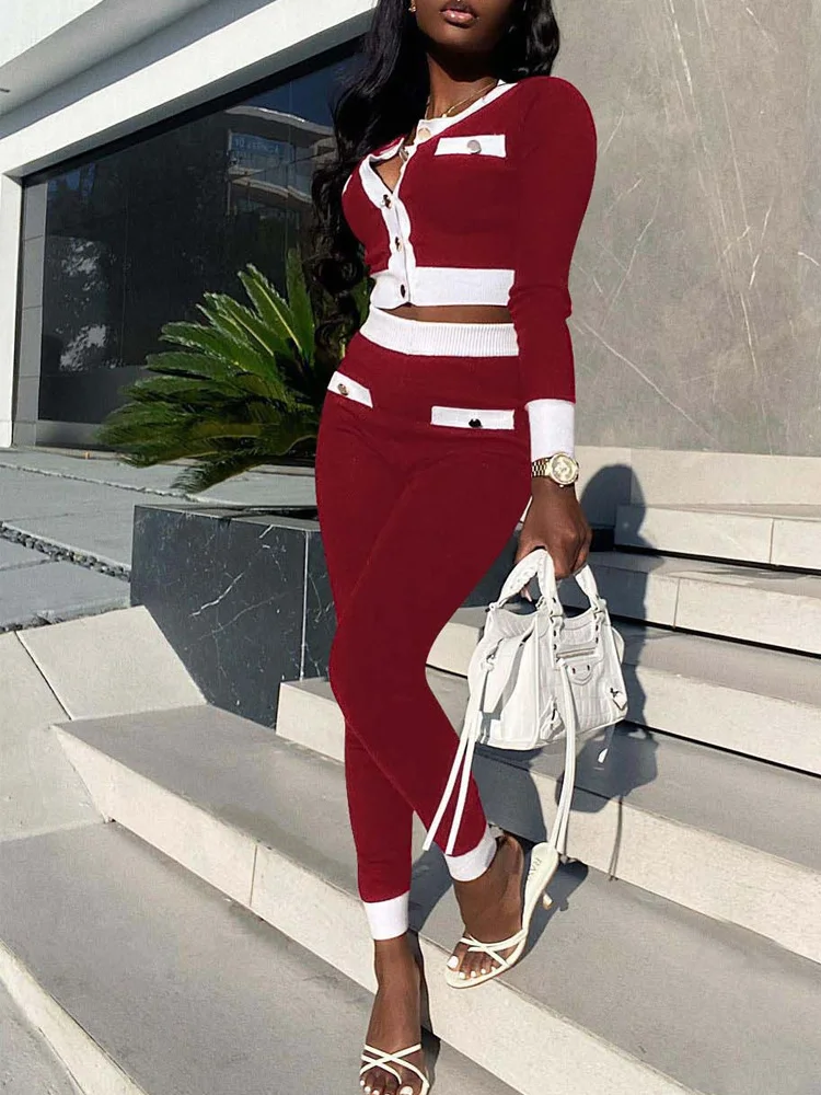 2022 Sexy Lady Two-piece OL Work Wear Outfits Women Buttons Long Sleeve Pencil Pants 2 Piece Set Fashion Patchwork Trouser Suit
2022 Sexy Lady Two-piece OL Work Wear Outfits Women Buttons Long Sleeve Pencil Pants 2 Piece Set Fashion Patchwork Trouser Suit