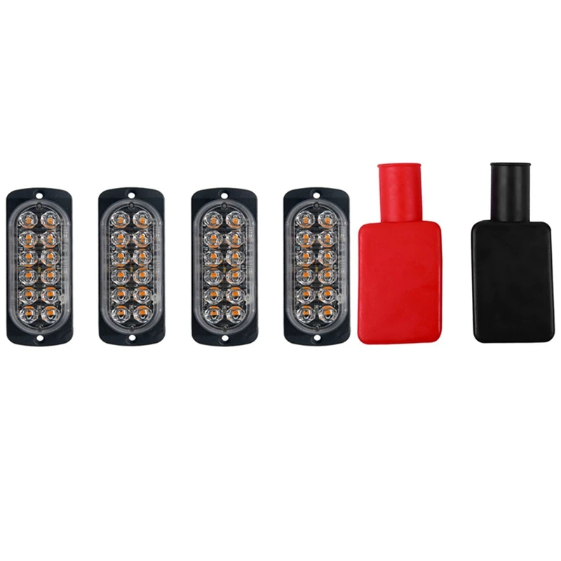 4 Pcs 12-Led Amber Strobe Car Emergency Signal Led & 2Pcs Car Battery Positive and Negative Protective Covers
4 Pcs 12-Led Amber Strobe Car Emergency Signal Led & 2Pcs Car Battery Positive and Negative Protective Covers