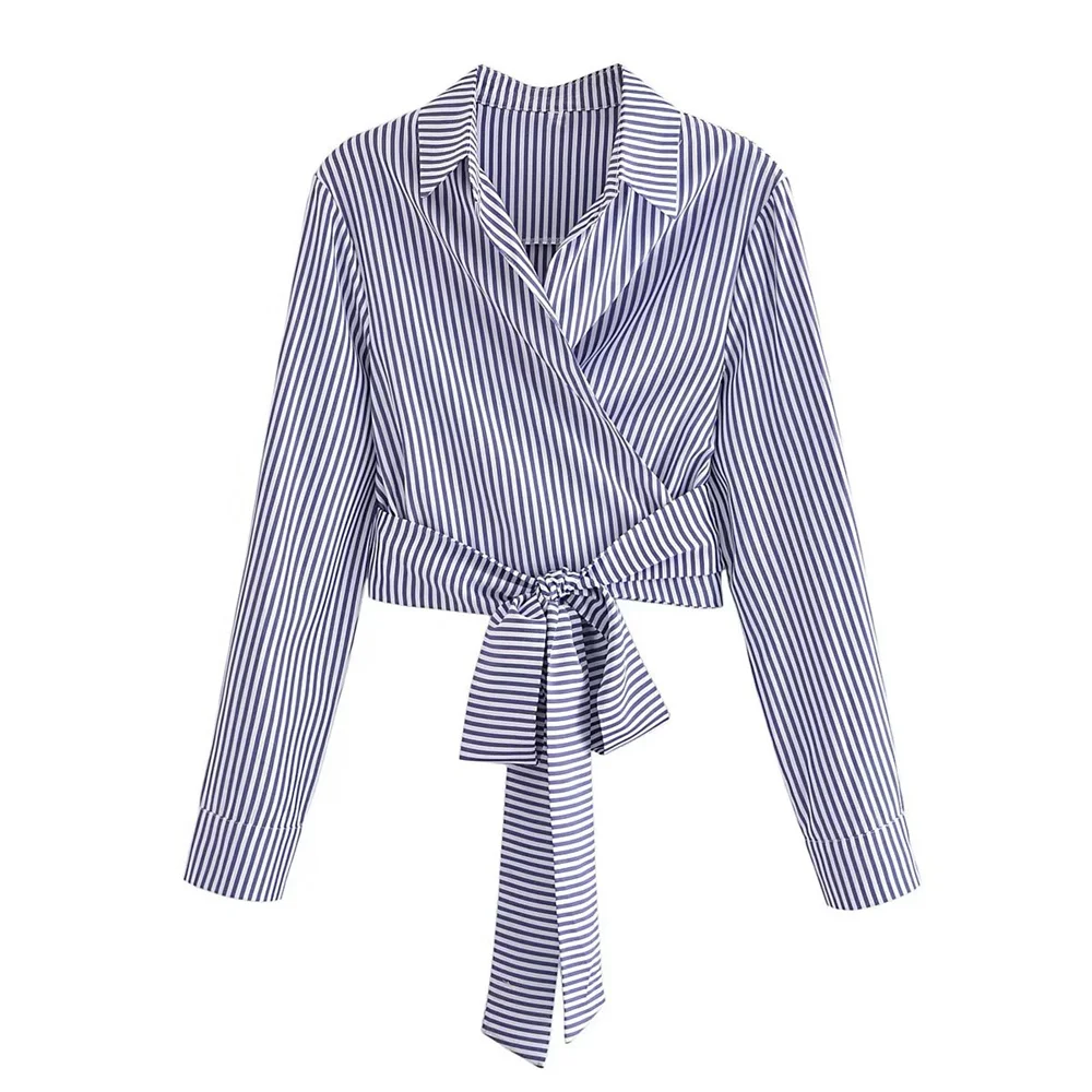 Весенняя Новинка 2023, женская одежда UNIZERA, Базовый стиль, тонкая повседневная короткая женская рубашка в полоску с V-образным вырезом и длинными рукавами и перекрестными завязками
Весенняя Новинка 2023, женская одежда UNIZERA, Базовый стиль, тонкая повседневная короткая женская рубашка в полоску с V-образным вырезом и длинными рукавами и перекрестными завязками