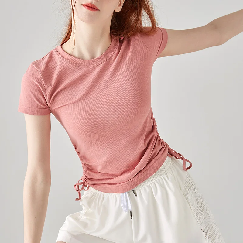 New Quick Drying Yoga Clothes Fitness Short Sleeve Drawstring Workout Tops Slim Sports T-Shirts Long Running Smock Spring Summer
New Quick Drying Yoga Clothes Fitness Short Sleeve Drawstring Workout Tops Slim Sports T-Shirts Long Running Smock Spring Summer