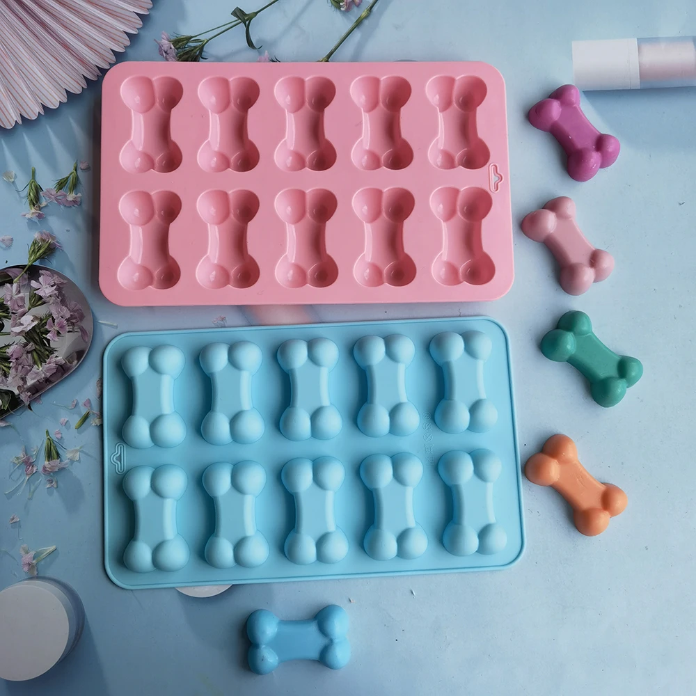 

3D Dog Bone Ice Trays Silicone Pet Treat Molds Soap Chocolate Jelly Candy Mold Cake Decorating Baking Moulds Bakeware