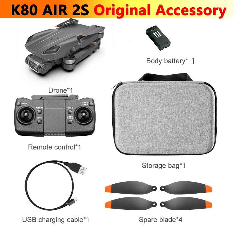 K80 AIR 2S RC GPS Drone Original Spare Part Front Rear Arm with Motor Shell Propeller Battery Charger Receiver Controller etc.
K80 AIR 2S RC GPS Drone Original Spare Part Front Rear Arm with Motor Shell Propeller Battery Charger Receiver Controller etc.