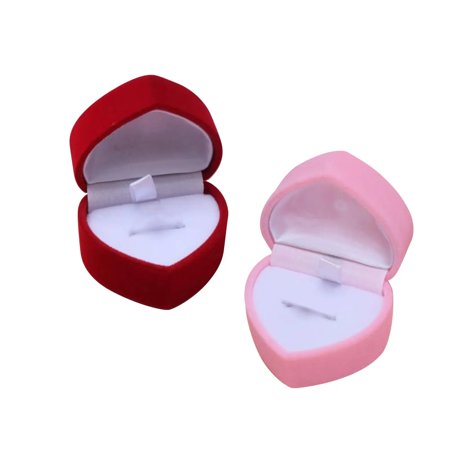 

Бархатная шкатулка для хранения сережек, подарочная коробка в форме сердца, Женский органайзер для ювелирных изделий, удобный сенсорный держатель для свадебных колец