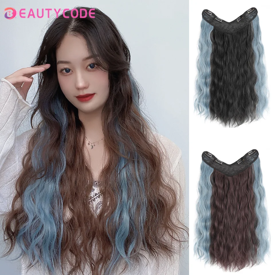 Synthetic V-shaped Long Curly Wavy Hair Extension Clip In Hair Piece Heat Resistant Pick dyeing Black Brown Gray For Women
Synthetic V-shaped Long Curly Wavy Hair Extension Clip In Hair Piece Heat Resistant Pick dyeing Black Brown Gray For Women