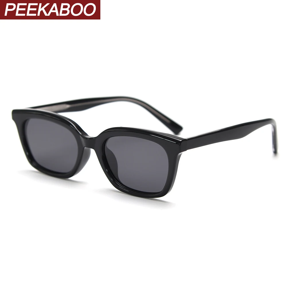 

Peekaboo unisex tr90 sunglasses polarized men korean style fashion square sun glasses for women acetate black brown green 2023