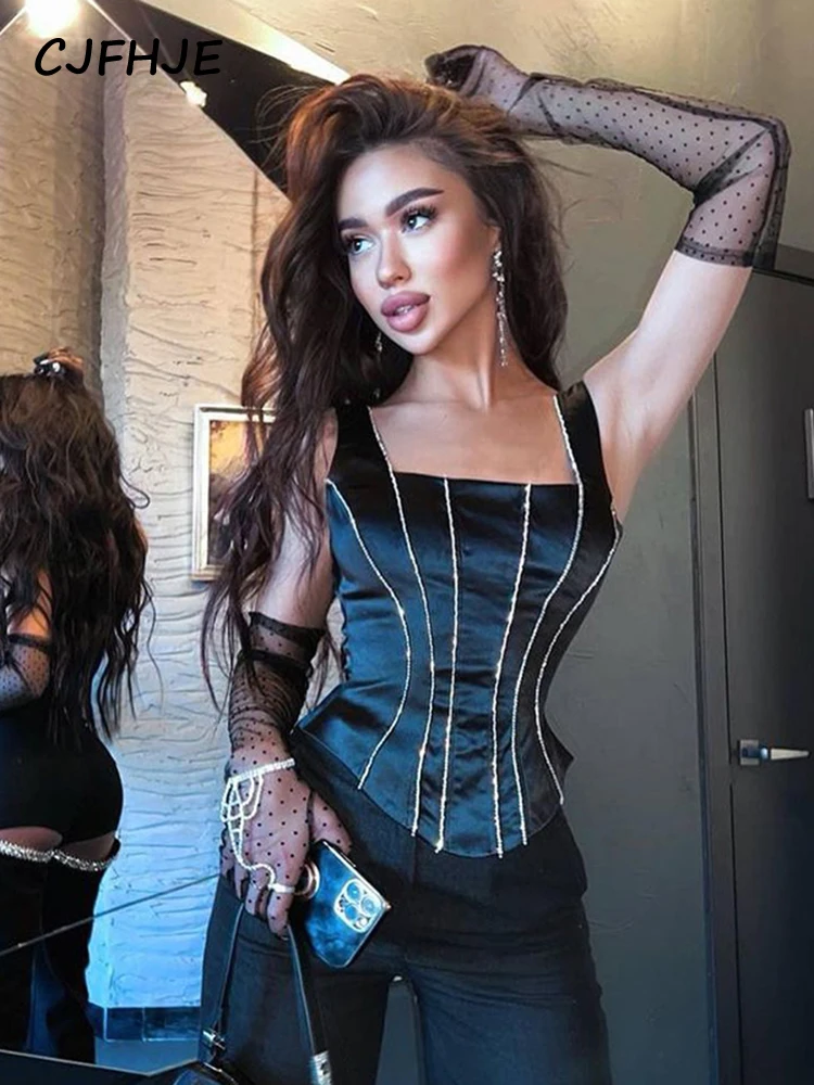 CJFHJE 2022 Diamond Strapes Slip Bandage Sexy Crop Top Summer Women Patchwork Fashion Y2K Camis
CJFHJE 2022 Diamond Strapes Slip Bandage Sexy Crop Top Summer Women Patchwork Fashion Y2K Camis