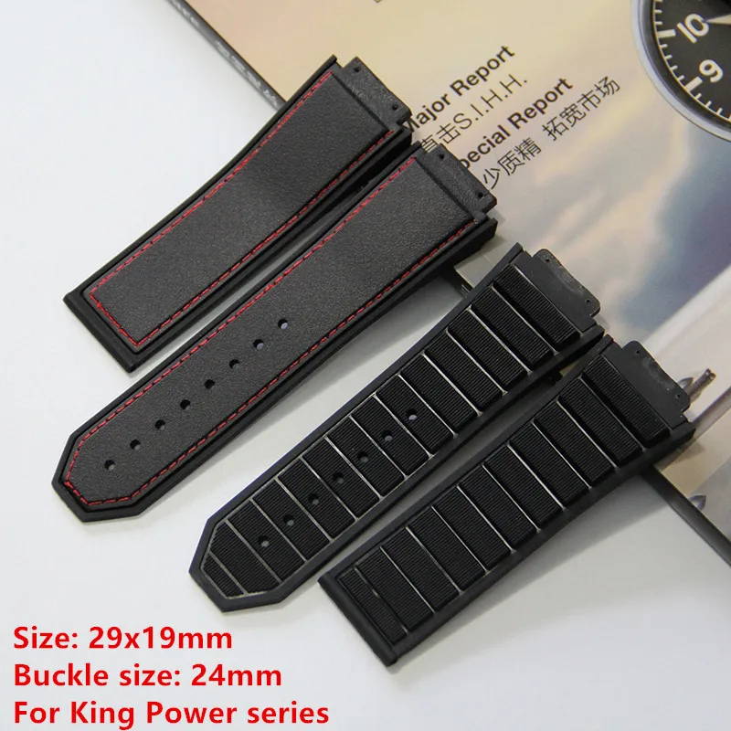 Brand quality Black 29*19mm nature Silicone rubber watchband watch band for Hublot strap for king power series logo on free tool
Brand quality Black 29*19mm nature Silicone rubber watchband watch band for Hublot strap for king power series logo on free tool