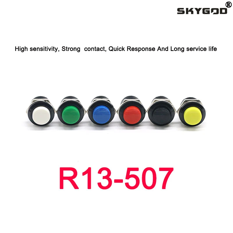 R13-507 Momentary Push Button Switch 16mm Momentary 6A/125VAC 3A/250VAC Round Switches
R13-507 Momentary Push Button Switch 16mm Momentary 6A/125VAC 3A/250VAC Round Switches
