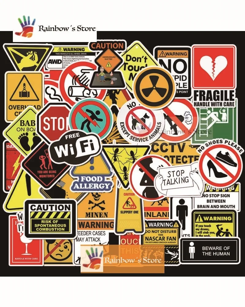 50pcs Waterproof Removable Warning Warning Signs Luggage Trolley Case Motorcycle Stickers Waterproof Graffiti Stickers Stickers
50pcs Waterproof Removable Warning Warning Signs Luggage Trolley Case Motorcycle Stickers Waterproof Graffiti Stickers Stickers